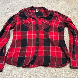 Juniors Arizona Red and Black Plaid Shirt